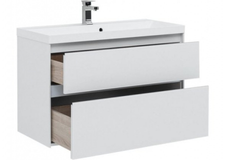 Тумба с раковиной Aquanet Гласс 100 00242526 фото