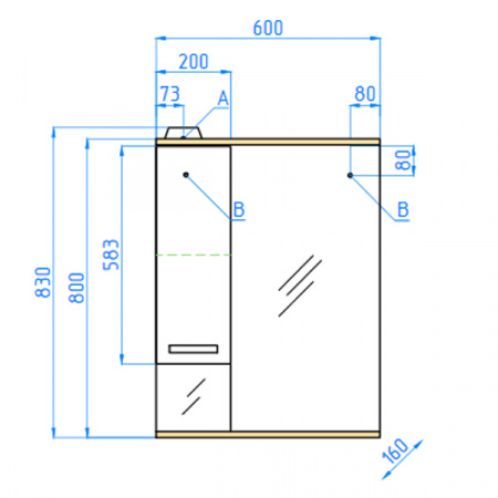Зеркало-шкаф Style Line Ориноко 60 фото