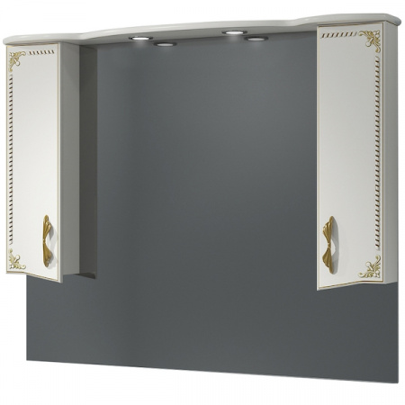 Зеркало-шкаф Kaksa Классик-Д 004056 120 см белый с золотом фото