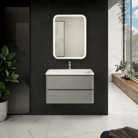 Тумба под раковину Aquame S4 AQM900480GM 80 см, серая фото