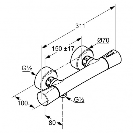 Термостатический смеситель для душа Kludi Zenta 351009138 фото