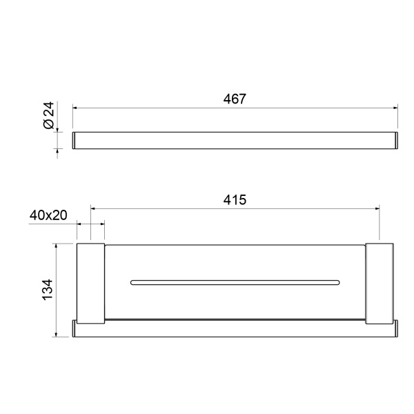 Полка металлическая Timo Luiro 18573/03 Черный фото