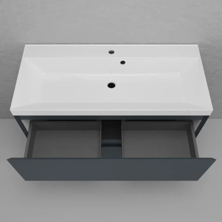 Тумба напольная под раковину Style line Манхэттен 100 ЛС-00002369 графит фото