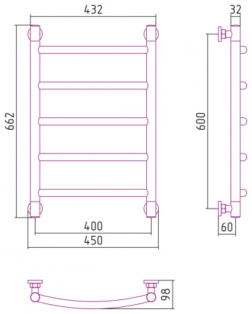 Полотенцесушитель водяной Сунержа Галант+ 60х40 с защитой 03-0200-6040 фото
