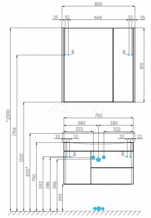 Зеркало-шкаф Акватон Беверли 1A237102BV010 80 см фото