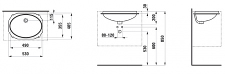 Раковина встраиваемая Laufen Birova 1119.1.000.000.1 53 см фото