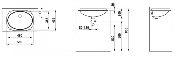 Раковина встраиваемая Laufen Birova 1119.1.000.000.1 53 см фото
