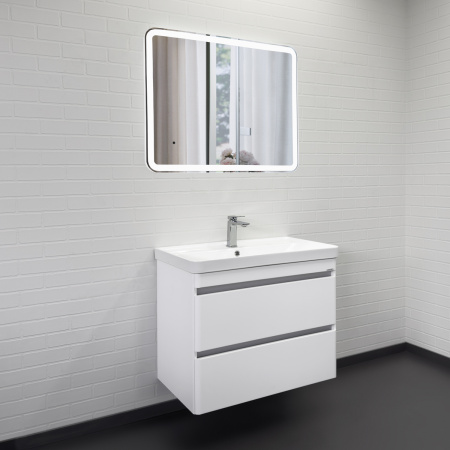 Тумба с раковиной Comforty Валдай 80П2 00-00019071 белая матовая фото