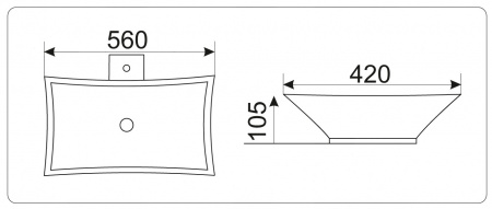 Накладная раковина CeramaLux N 9176 56х42 фото