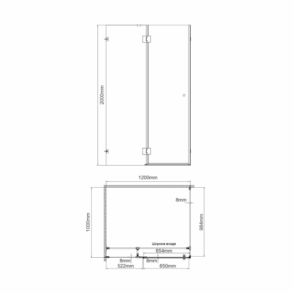 Душевой уголок WasserKRAFT Paar 88H10-TG 120x100 розовое золото/тонированное стекло фото