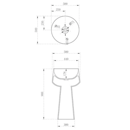 Напольная раковина Abber Kristall AT2706White-Onyx фото