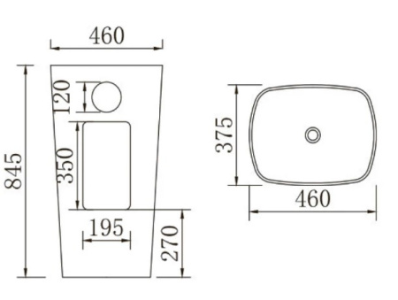Напольная раковина SantiLine SL-4015 50x38 фото