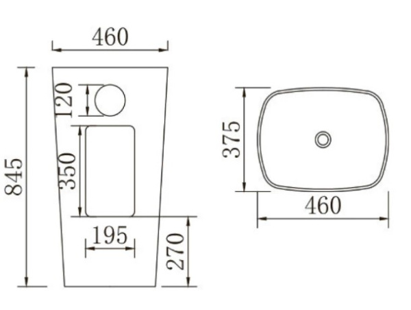 Напольная раковина SantiLine SL-4015 50x38 фото