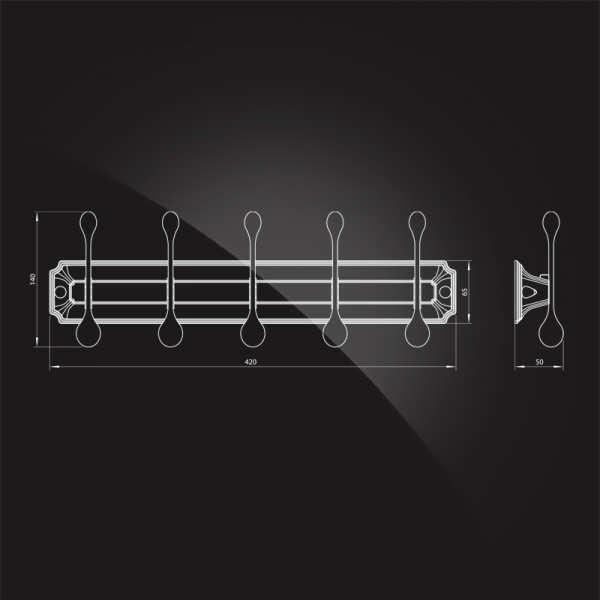 Планка с пятью крючками Elghansa Hermitage HRM-950-Gold фото