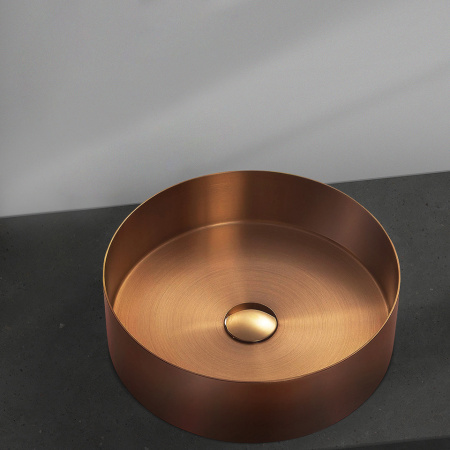 Накладная раковина из нержавеющей стали AltroBagno Luna 001003 RaSp матовая медь фото