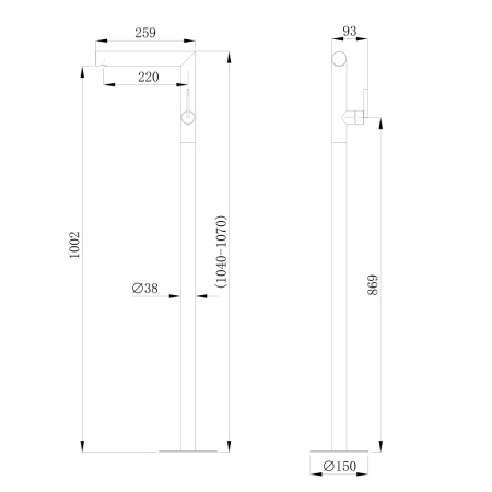 Напольный смеситель для раковины Abber Perfekte 316 AF8A40BST брашированная сталь фото