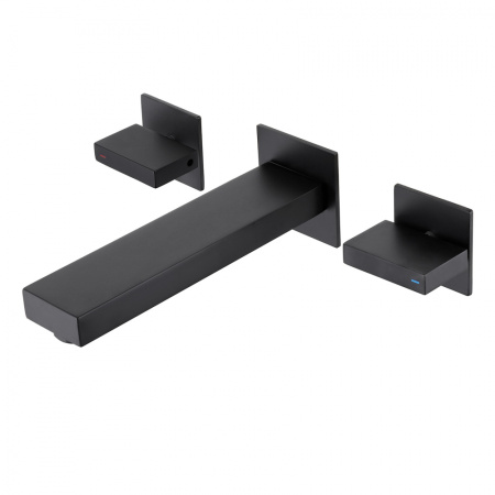 Настенный смеситель для раковины Abber Daheim AF82122B черный матовый фото