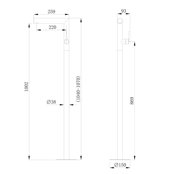 Напольный смеситель для раковины Abber Perfekte 316 AF8A40BST брашированная сталь фото