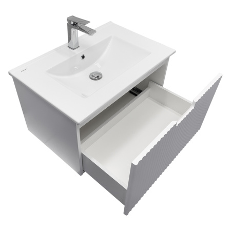 Тумба с раковиной Comfortу Муром-70П 00-00022457CF белая матовая фото