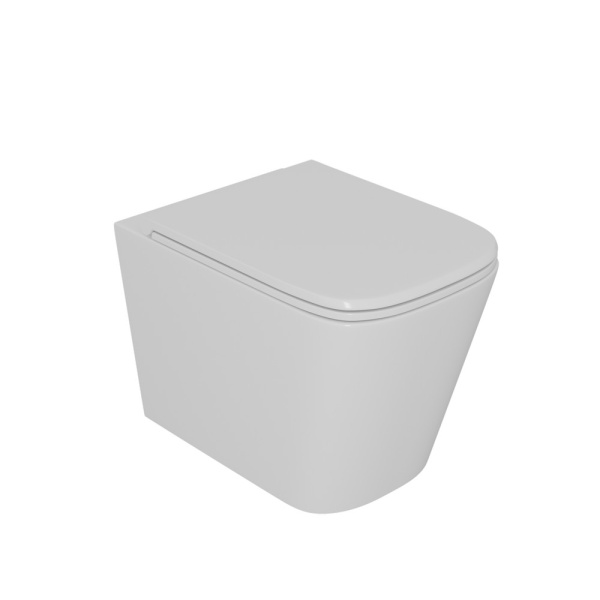 Безободковый подвесной унитаз D&K Quadro DT1516016 с сиденьем S/C фото