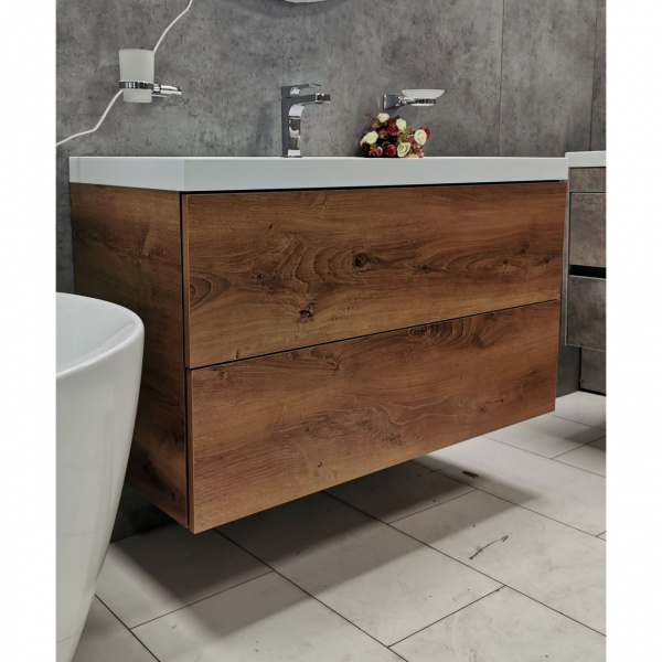 Тумба с раковиной подвесная Art&Max Verona-Push AM-Verona-Push-700-2C-SO-RK Дуб Кельтик Светлый фото