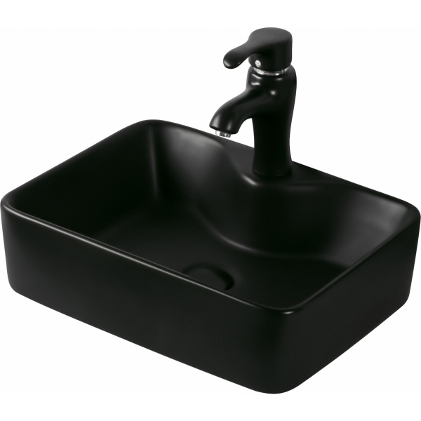 Накладная раковина SantiLine SL-1011MB 48x37 черная матовая фото