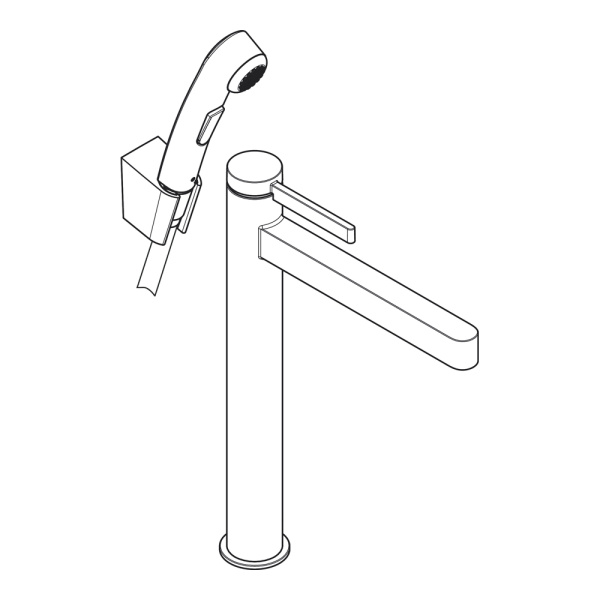 Высокий смеситель для раковины с гигиеническим душем Hansgrohe Finoris 76220670 фото