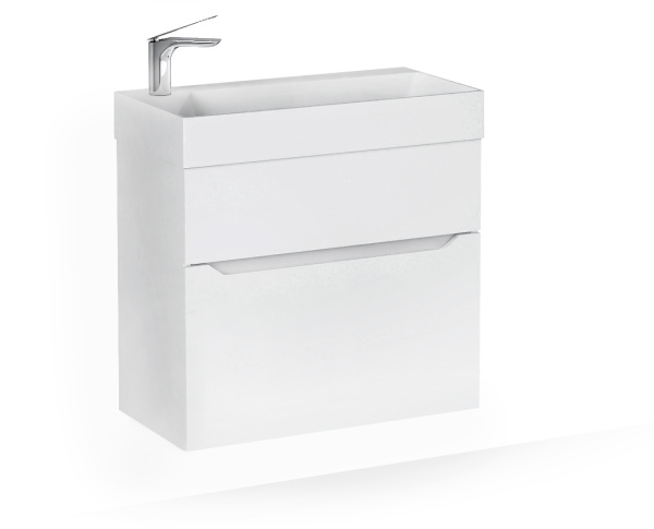 Тумба с раковиной Raval Brik 65 Brk.01.65/P/W/RL белая фото