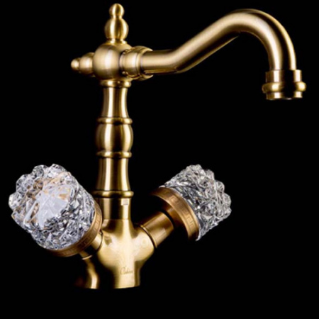 Высокий смеситель для раковины двухвентильный Boheme Crystal 312-CRST фото