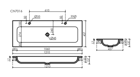 Раковина Ceramica Nova Element CN7016MB 121x45 фото