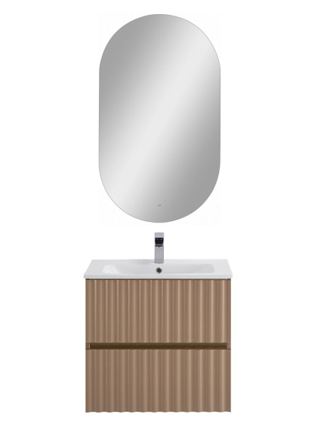 Тумба под раковину Art&Max Elegant AM-ELEGANT-600-2C-SO-CM-LED капучино матовый / с подсветкой фото