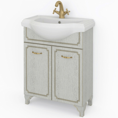 Тумба под раковину Kaksa Патина 004460 65 см бежевый с золотом фото