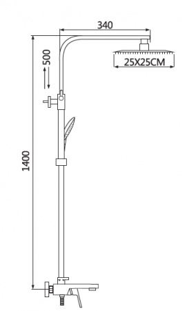 Душевая система (стойка) Oute T9070 T9074 фото
