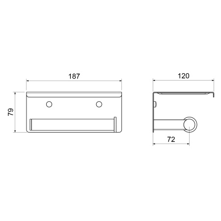 Держатель для туалетной бумаги с полочкой Timo Luiro 18543/03 Черный фото