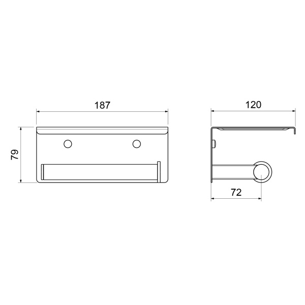 Держатель для туалетной бумаги с полочкой Timo Luiro 18543/03 Черный фото