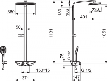 Душевая система (стойка) Oras Esteta 7590U-11 фото