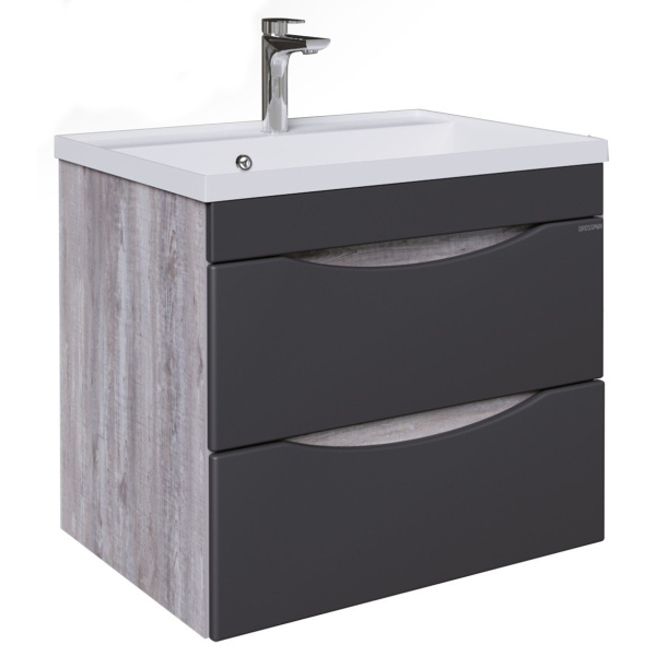Тумба под раковину Grossman Талис-60 106008 бетон пайн/графит фото