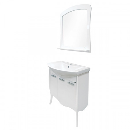 Тумба Comforty Венеция-80 белый глянец с раковиной Балтика 80 фото