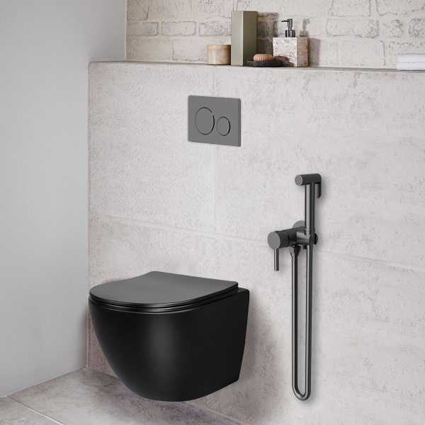 Гигиенический душ со смесителем Vincea VHFW-101GM оружейная сталь фото