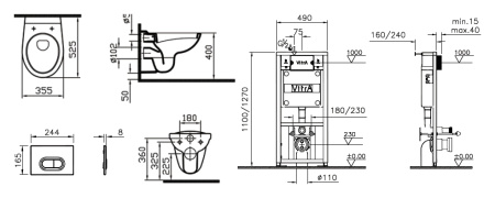 Комплект VitrA Normus 9773B003-7201 кнопка белая фото