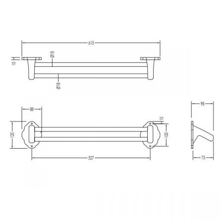 Полотенцедержатель двойной Devon & Devon Emily MIL517E/CR фото
