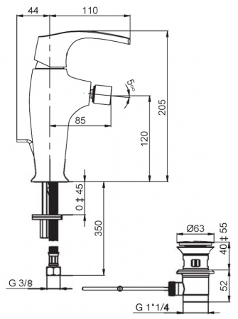 Смеситель для биде Jacob Delafon Symbol E73680-CP фото