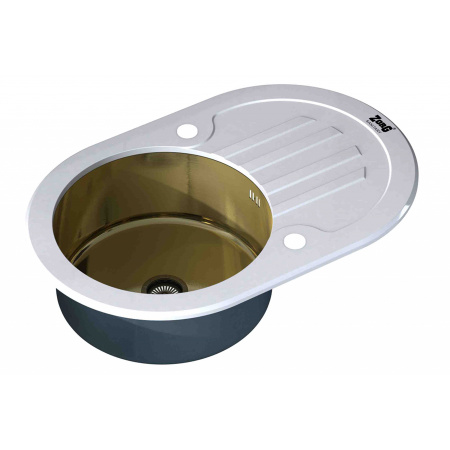Мойка кухонная Zorg Inox Glass GL-7851-OV-WHITE-BRONZE фото