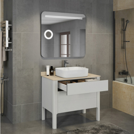 Зеркало Comforty Лондон-90 светодиодная лента, сенсор 900*800 фото