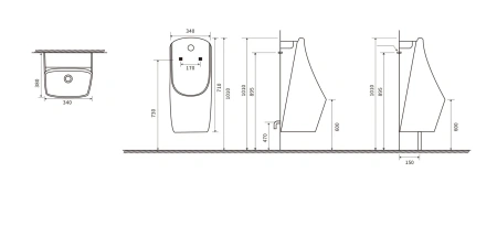 Писсуар сенсорный SantiLine SL-6004MB черный матовый фото
