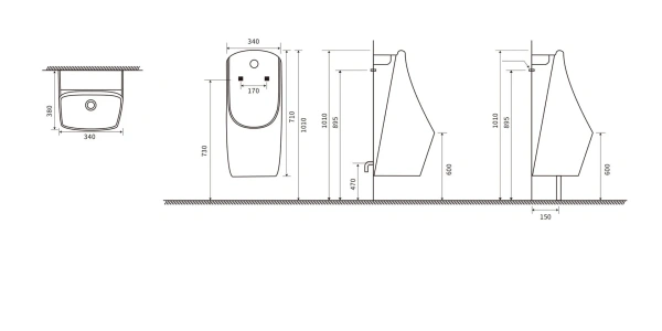 Писсуар сенсорный SantiLine SL-6004MB черный матовый фото