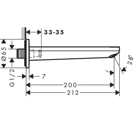 Излив для ванны Hansgrohe Rebris S 72430670 черный матовый фото