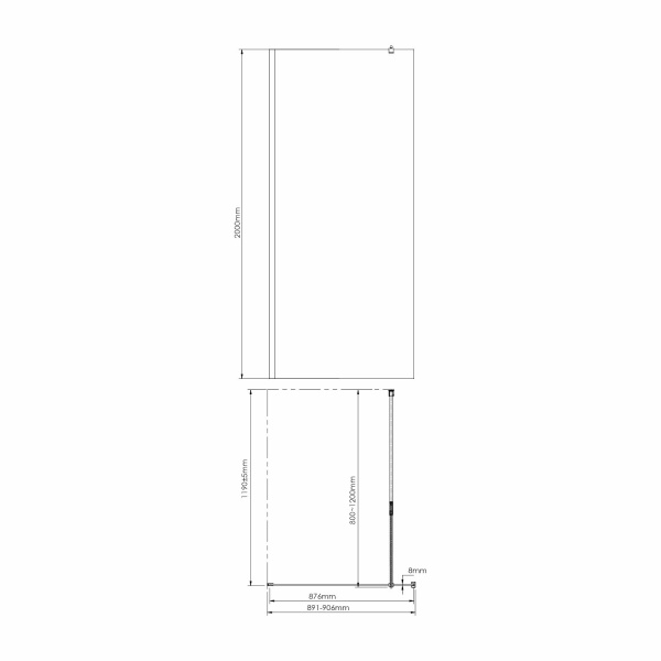 Душевая перегородка WasserKRAFT Rur 30W39PG-MG матовое стекло, 90 см фото