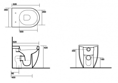 Унитаз приставной Kerasan Ego 3116bi фото