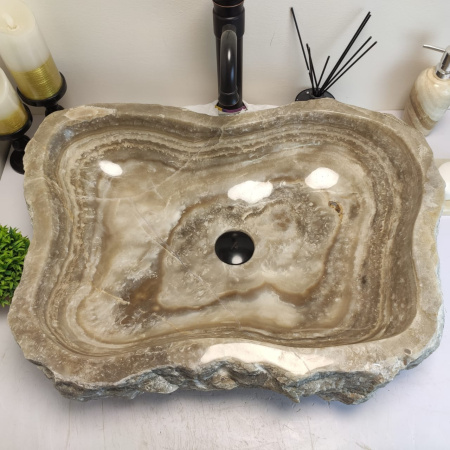 Накладная раковина из оникса Erozy Grey EO-00695 (65*49*15см) фото